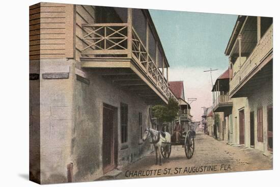 St. Augustine, Florida - View of Charlotte St.-Lantern Press-Stretched Canvas