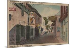 St. Augustine, Florida - View of St. George St. No.2-Lantern Press-Mounted Premium Giclee Print