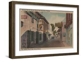 St. Augustine, Florida - View of St. George St. No.2-Lantern Press-Framed Art Print