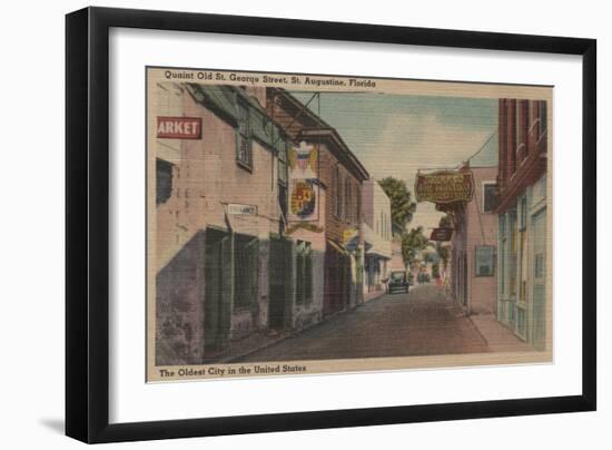 St. Augustine, Florida - View of St. George St. No.2-Lantern Press-Framed Art Print