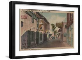 St. Augustine, Florida - View of St. George St. No.2-Lantern Press-Framed Art Print