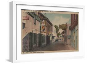 St. Augustine, Florida - View of St. George St. No.2-Lantern Press-Framed Art Print