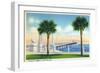 St. Augustine, Florida, View of the Bridge of Lions-Lantern Press-Framed Art Print