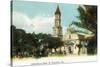 St. Augustine, Florida - View of the Cathedral from the Plaza-Lantern Press-Stretched Canvas