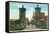St. Augustine, Florida - View of the City Gates-Lantern Press-Framed Stretched Canvas