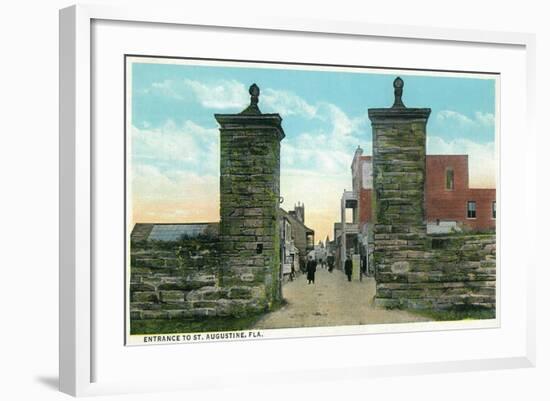 St. Augustine, Florida - View of the City Gates-Lantern Press-Framed Art Print