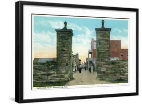 St. Augustine, Florida - View of the City Gates-Lantern Press-Framed Art Print