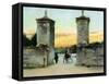 St. Augustine, Florida - View of the Old City Gate-Lantern Press-Framed Stretched Canvas