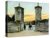 St. Augustine, Florida - View of the Old City Gate-Lantern Press-Stretched Canvas