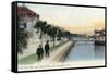 St. Augustine, Florida - View of the Sea Wall and Bath House-Lantern Press-Framed Stretched Canvas