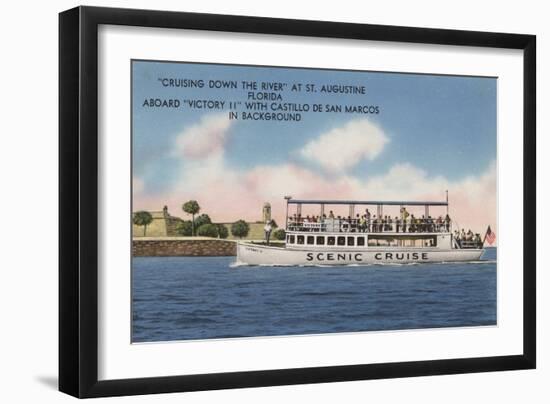 St. Augustine, Florida - View of Victory II on River-Lantern Press-Framed Art Print