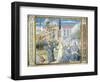 St. Augustine Giving Rule to Monks and Talking to Child Jesus About Holy Trinity-Benozzo Gozzoli-Framed Giclee Print