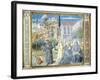 St. Augustine Giving Rule to Monks and Talking to Child Jesus About Holy Trinity-Benozzo Gozzoli-Framed Giclee Print