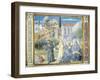 St. Augustine Giving Rule to Monks and Talking to Child Jesus About Holy Trinity-Benozzo Gozzoli-Framed Giclee Print