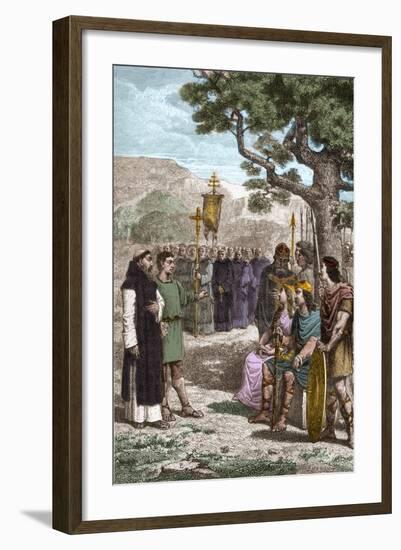 St Augustine of Canterbury Preaching before Ethelbert-Stefano Bianchetti-Framed Giclee Print