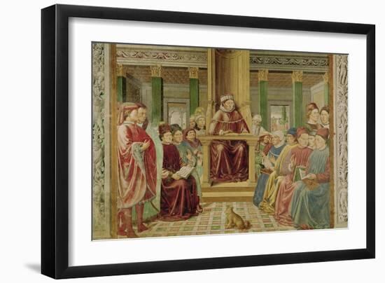 St. Augustine Reading Rhetoric and Philosophy at the School of Rome-Benozzo Gozzoli-Framed Giclee Print