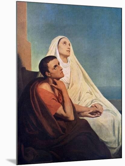 St Augustine with His Mother St Monica, 1855-Ary Scheffer-Mounted Giclee Print