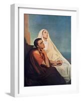 St Augustine with His Mother St Monica, 1855-Ary Scheffer-Framed Giclee Print