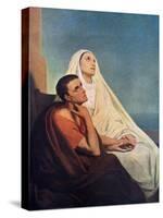 St Augustine with His Mother St Monica, 1855-Ary Scheffer-Stretched Canvas