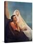 St Augustine with His Mother St Monica, 1855-Ary Scheffer-Stretched Canvas