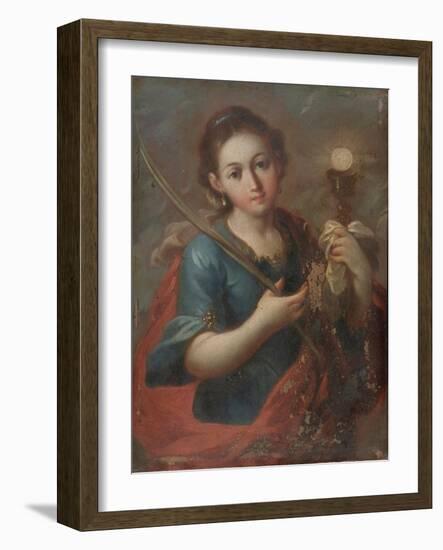 St. Barbara, C.1740 (Oil on Copper)-Miguel Cabrera-Framed Giclee Print