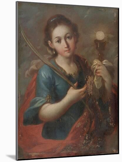 St. Barbara, C.1740 (Oil on Copper)-Miguel Cabrera-Mounted Giclee Print