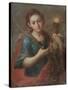 St. Barbara, C.1740 (Oil on Copper)-Miguel Cabrera-Stretched Canvas