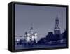 St. Basil's Cathedral and Kremlim, Red Square, Moscow, Russia-Jon Arnold-Framed Stretched Canvas