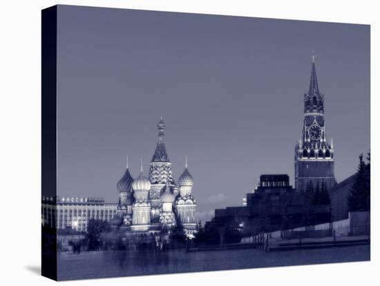 St. Basil's Cathedral and Kremlim, Red Square, Moscow, Russia-Jon Arnold-Stretched Canvas