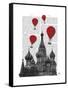 St Basil's Cathedral and Red Hot Air Balloons-Fab Funky-Framed Stretched Canvas