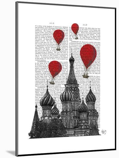 St Basil's Cathedral and Red Hot Air Balloons-Fab Funky-Mounted Art Print