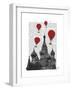 St Basil's Cathedral and Red Hot Air Balloons-Fab Funky-Framed Art Print