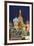 St. Basil's Cathedral and the statue of Kuzma Minin and Dmitry Posharsky lit up at night, UNESCO Wo-Miles Ertman-Framed Photographic Print