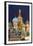 St. Basil's Cathedral and the statue of Kuzma Minin and Dmitry Posharsky lit up at night, UNESCO Wo-Miles Ertman-Framed Photographic Print