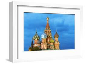 St. Basil's Cathedral lit up at night, UNESCO World Heritage Site, Moscow, Russia, Europe-Miles Ertman-Framed Photographic Print