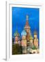 St. Basil's Cathedral lit up at night, UNESCO World Heritage Site, Moscow, Russia, Europe-Miles Ertman-Framed Photographic Print