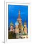 St. Basil's Cathedral lit up at night, UNESCO World Heritage Site, Moscow, Russia, Europe-Miles Ertman-Framed Photographic Print