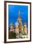 St. Basil's Cathedral lit up at night, UNESCO World Heritage Site, Moscow, Russia, Europe-Miles Ertman-Framed Photographic Print