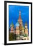 St. Basil's Cathedral lit up at night, UNESCO World Heritage Site, Moscow, Russia, Europe-Miles Ertman-Framed Photographic Print