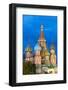 St. Basil's Cathedral lit up at night, UNESCO World Heritage Site, Moscow, Russia, Europe-Miles Ertman-Framed Photographic Print