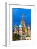 St. Basil's Cathedral lit up at night, UNESCO World Heritage Site, Moscow, Russia, Europe-Miles Ertman-Framed Photographic Print