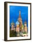 St. Basil's Cathedral lit up at night, UNESCO World Heritage Site, Moscow, Russia, Europe-Miles Ertman-Framed Photographic Print