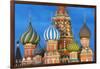 St. Basil's Cathedral lit up at night, UNESCO World Heritage Site, Moscow, Russia, Europe-Miles Ertman-Framed Photographic Print