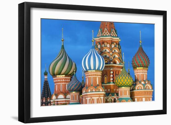 St. Basil's Cathedral lit up at night, UNESCO World Heritage Site, Moscow, Russia, Europe-Miles Ertman-Framed Photographic Print