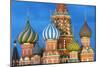 St. Basil's Cathedral lit up at night, UNESCO World Heritage Site, Moscow, Russia, Europe-Miles Ertman-Mounted Photographic Print