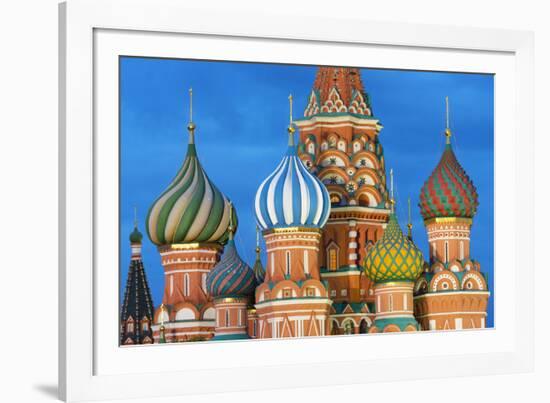 St. Basil's Cathedral lit up at night, UNESCO World Heritage Site, Moscow, Russia, Europe-Miles Ertman-Framed Photographic Print