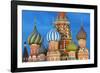 St. Basil's Cathedral lit up at night, UNESCO World Heritage Site, Moscow, Russia, Europe-Miles Ertman-Framed Photographic Print