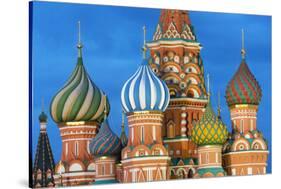 St. Basil's Cathedral lit up at night, UNESCO World Heritage Site, Moscow, Russia, Europe-Miles Ertman-Stretched Canvas