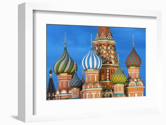 St. Basil's Cathedral lit up at night, UNESCO World Heritage Site, Moscow, Russia, Europe-Miles Ertman-Framed Photographic Print