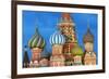 St. Basil's Cathedral lit up at night, UNESCO World Heritage Site, Moscow, Russia, Europe-Miles Ertman-Framed Photographic Print